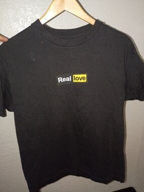 Black "Real Love" Graphic Tee